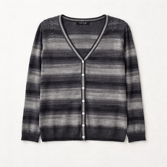 Betty Barclay Sweaters - 0067 NWT Betty Barclay Black and Grey Cardigan Size UK 38/US Medium (6-8)